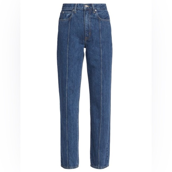 SLVRLAKE London Pintuck Jeans Start Me Up Wash High Rise Straight Leg Size 25 - Picture 1 of 10